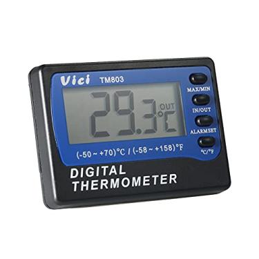 Imagem de Qudai Mini LCD Digital Termômetro Medidor de Temperatura Celsius Fahrenheit Grau Em Fora Frigorífico Congelador Termômetro com Sonda Max Min Valor Exibição NP