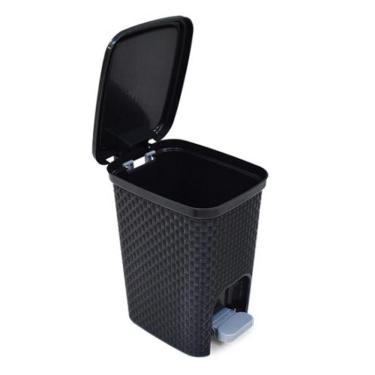 Imagem de Lixeira De Plastico Para Banheiro E Cozinha Rattan