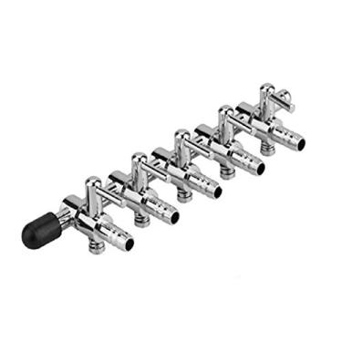 Imagem de QMseller Tanque de peixes de aquário com 5 direções para controle de bomba de ar, válvula de coletor, tom prata