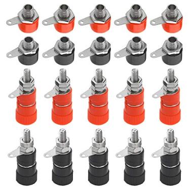 Imagem de WMYCONGCONG 40 peças terminais de encadernação 4 mm soquete de plugue banana + 4 mm conector fêmea banana para plugues banana terminal de encadernação