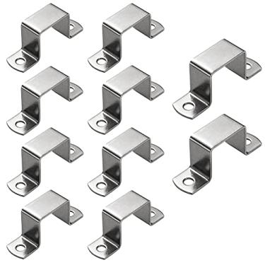 Imagem de SCRTB Braçadeira de tubo quadrada 10 peças braçadeira de tubo oblonga quadrada, fivela de tubo quadrado de aço inoxidável, braçadeira de tubo em forma de U, fivela de braçadeira de sela de tubo de cav