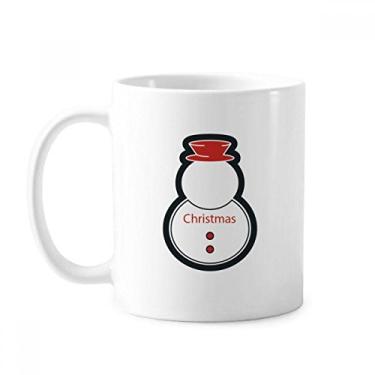 Imagem de Caneca de cerâmica com ícone de Natal boneco de neve caneca de cerâmica xícara de porcelana de café