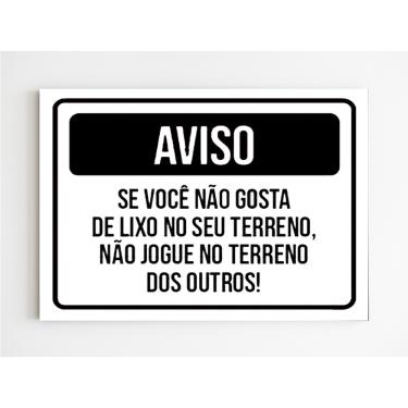 Placa Meio Ambiente - Não jogue lixo no chão , (Ref. MA-14004)