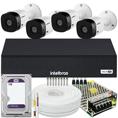 Imagem de Kit Cftv 4 Cameras Full Hd Dvr Intelbras 4 Canais 1TB Purple