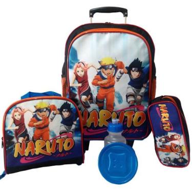 Imagem de Kit Mochila Infantil Naruto Sakura Rodinhas - School Bags