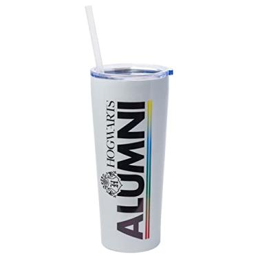 Imagem de Silver Buffalo Copo de aço inoxidável com canudo de parede dupla Harry Potter Alumni, 650 ml