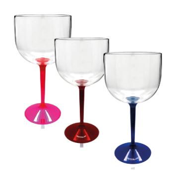 Imagem de Kit 3 Taças Gin Bicolor Rosa, Vermelho e Azul Acrílico