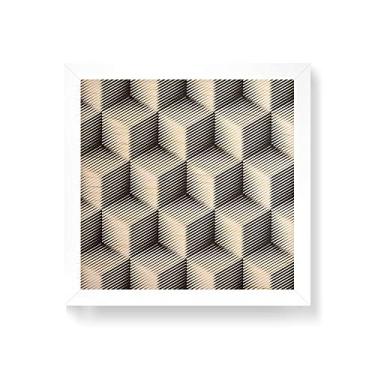 Imagem de Arte Maníacos Quadro decorativo com moldura caixa branca em Madeira - Optical 3D - 30x30cm