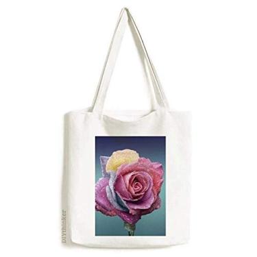 Imagem de Bolsa de lona de lona com rosas rosas escuras, bolsa de compras casual