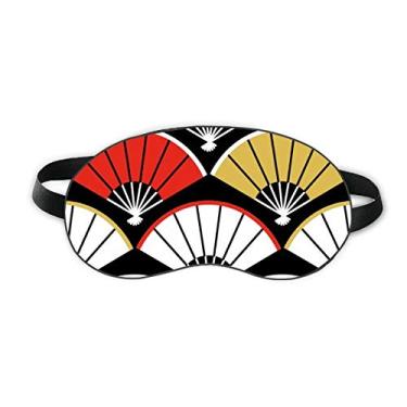 Imagem de Ventoinha dobrável Vermelho Preto Dourado Sono Eye Shield Soft Night Vlindfold Shade Cover