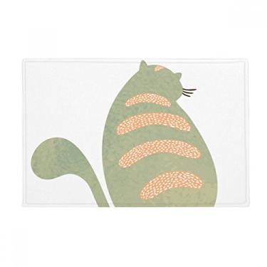 Imagem de DIYthinker Tapete para porta de banheiro com estampa de animal de gato em aquarela antiderrapante