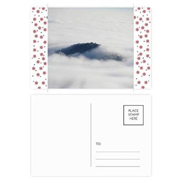 Imagem de Clouds Fog Sky Mountain Nature Forest Christmas Flower Celebration Cartão postal Blessing Mailing Card
