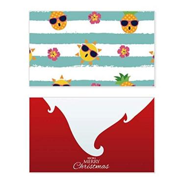 Imagem de Abacaxi Sun Glass Flower River Holiday Holiday Merry Christmas Cartões de parabéns Mensagem de Natal