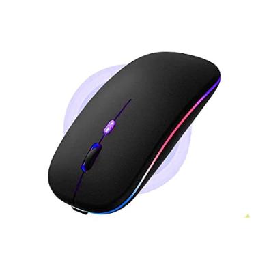 Imagem de Mouse Sem Fio Recarregável Wireless Led Rgb Usb 2.4 Ghz (PRETO)