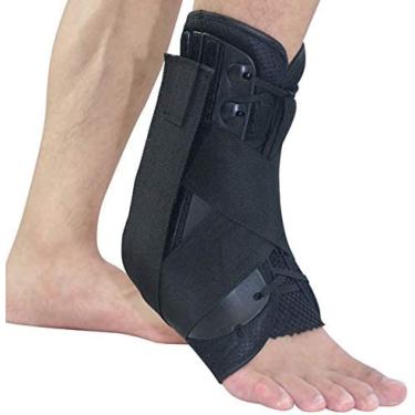 Imagem de 1 Pçs Lace Up Esporte Dor Lesão Segurança Elástico Tendão De Aquiles Apoio Almofada Guarda Corrida Estabilizador Ajustável Tornozelo Brace,M,YUYANAIAI