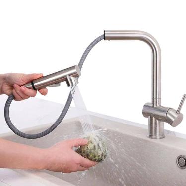 Imagem de Torneira Gourmet para Cozinha Luxo Monocomando Misturador Bica Alta Extensível em 50cm Água Fria e Quente Modo Spray Ducha Jato