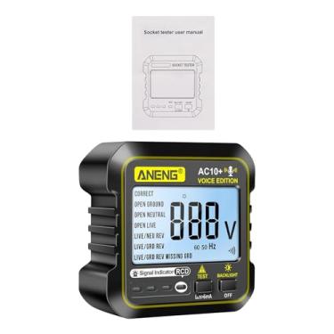 Imagem de Esquirla Testador de tomada digital, disjuntor de tomada de parede para casa, detecta automaticamente problemas comuns de fiação, testador de receptáculo