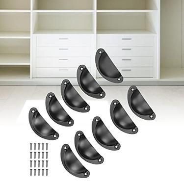 Imagem de Puxador de gaveta, alça de armário fácil de instalar longa vida útil alça em forma de concha é confortável para armários de cozinha para gavetas de mesa para portas de móveis