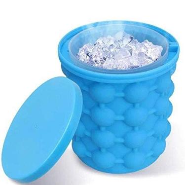 Imagem de Balde Para Fazer Gelo Rápido Silicone Azul Original Top