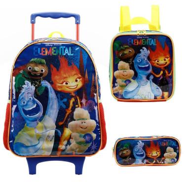 Imagem de Kit Mochila Rodinhas Lancheira Estojo Xeryus 16 Elementals X Colorido