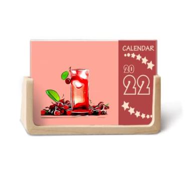 Imagem de Agenda de mesa Outline Cherrys para desenho de suco gelado 2022 12 meses