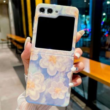 Imagem de Para Samsung ZFlip 5 4 3 Capa de estrela 3D de desenho animado para Samsung Galaxy Z Flip 5 4 3 flip5 Flip4 5G Capa de pintura de flores, BlueYH, para Samsung Z Flip 3