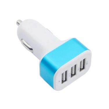 Imagem de Carregador Veicular com 3 Portas USB - Azul
