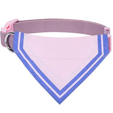 Imagem de Blueberry Pet Pretty Picks Lenço de pescoço feminino triângulo rosado-roxo mistura de algodão bandana coleira ajustável para cães, médio, pescoço 36,8-50,8 cm