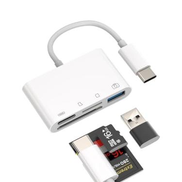 Imagem de Leitor de cartão SD para iPhone 15 (4 em 1) cabo carregador USB C OTG dongle compatível com Samsung Apple Ipad Pro Air Macbook tipo C Docking Station Thunderbolt adaptador multiportas câmera micro TF