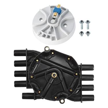 Imagem de Motoforti Conjunto de distribuidores de ignição, tampa de distribuidor e kit de rotor, para Chevrolet Express 1500 1996-2002, plástico, 10452459 10452457, preto, 1 conjunto