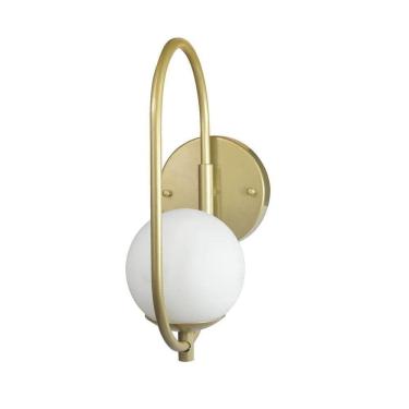 Imagem de Arandela Parede Online Dourado Globo De Vidro Branco