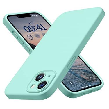 Imagem de CellEver Capa de silicone ultra durável para iPhone 14 Plus [ajuste fino] proteção contra quedas de grau militar [capa de câmera] [3 camadas] capa leve à prova de choque, forro de microfibra macia de 16 cm, verde menta