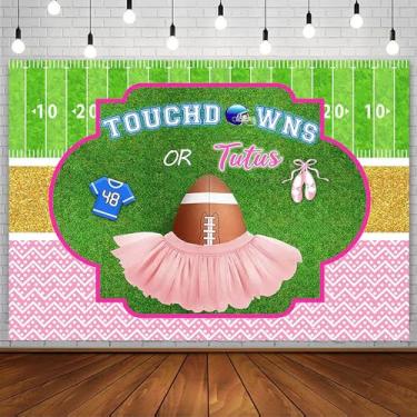 Imagem de AIBIIN 2,1 x 1,5 m touchdowns ou tutus pano de fundo revelador de gênero americano anúncio de gravidez anúncio de fotografia gênero neutro para meninos ou meninas recém-nascidos chá de bebê decoração