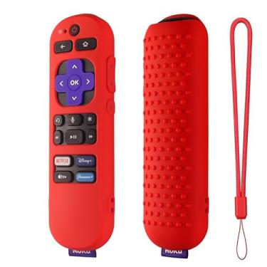 Imagem de Capa de silicone para controle remoto Roku com cordão - compatível com 4K e Express, proteção remota por voz (oficial) RCA1R 2023