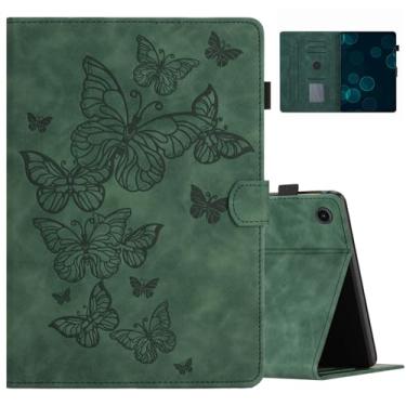 Imagem de Dteck Capa borboleta para tablet Samsung Galaxy Tab A9 Plus 2023 (SM-X210/X216) - Capa de couro leve com [hibernar automático/suporte/compartimentos para cartão], capa protetora fina e fofa de desenho
