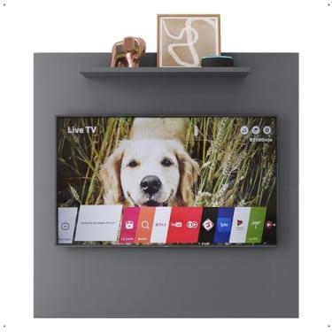 Imagem de Estante Painel Star Suspenso Tv 32 Polegadas Prateleira Multiuso Versátil Organizadora Decoração Recepção Sala Quarto Pequeno - RPM (Cinza)