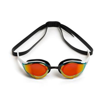 Imagem de ARENA Óculos de natação unissex Cobra Edge Swipe Antiembaçamento para corrida, masculino e feminino, lentes espelhadas de policarbonato, ajuste pequeno, dourado/branco/preto