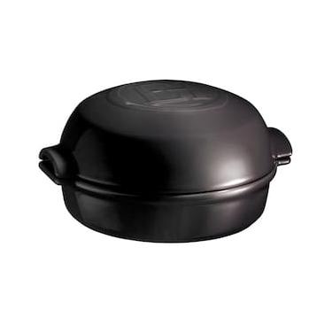 Imagem de Forma Redonda com Tampa para Gratinar Emile Henry em Cerâmica 19,5x17,5 cm - Preta