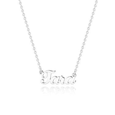 Imagem de Hidepoo Colar com nome personalizado – Colar com pingente de nome de aço inoxidável, corrente delicada com nome de letra, joias personalizadas, presentes para mulheres, Metal