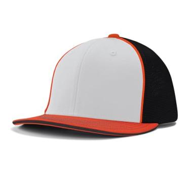 Imagem de Champro Boné de beisebol personalizado para caminhoneiro universitário - branco, preto, laranja, cano laranja - PP/P, Branco | Preto | Laranja, XS | SM