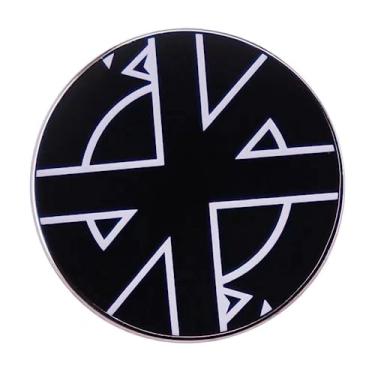 Imagem de Clássico Punk Anarchy Rock Band Crass Symbol Logo Cross Serpents 2 Cabeças 3 cm Emblema Esmaltado, 1.2 Inches Tall, Esmalte, Metal