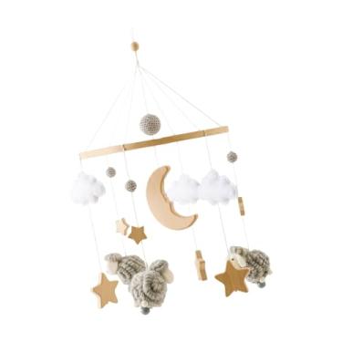 Imagem de Generic Berço de Bebê Móvel com Chocalhos Artesanais para Desenvolvimento Infantil, cinza, Tamanho real