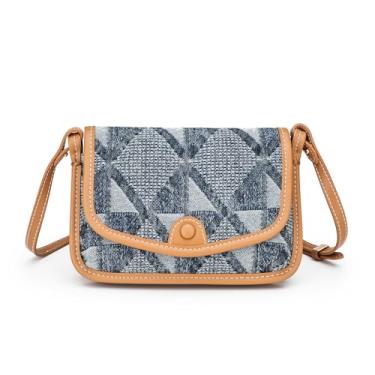 Imagem de ANFUMAN Bolsa pequena transversal feminina bolsa jeans transversal bolsas de ombro design moderno para mulheres, Tringle, Small