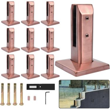 Imagem de Torneira de cerca de piscina de vidro SS2205 de grau marinho, torneira de corrimão de vidro Espessura de vidro 3/10" a 1/2" Suporte de braçadeira de corrimão para varanda de convés Balaustra