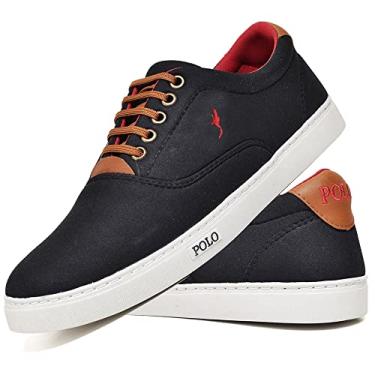 Imagem de Sapatenis Masculino Casual Confortável e Macio, Polo Blu (Preto, BR, Adulto, Numérico, 45)