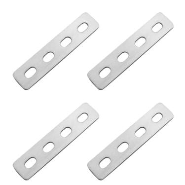 Imagem de JCBIZ 4 peças de aço inoxidável 20 x 107 mm com ranhuras ligeiramente ajustáveis suportes de fixação de reparo suportes de suporte retos planos placas de junção de reparo