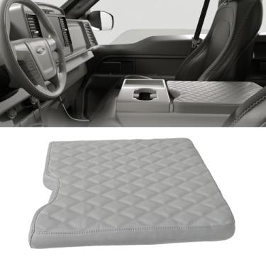 Imagem de Areeyils Capa de apoio de braço para console central automotivo para Ford F150 F250 F350 F450 F550 2015-2023 com assento de salto 40/20/40, protetor de tampa de caixa de descanso de braço de couro PU,
