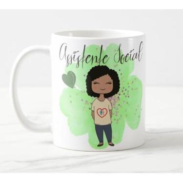 Imagem de Caneca Profissão Feminina Assistente Social A Flor Que Promove Igualdade e Justiça Social