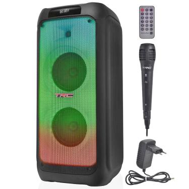 Imagem de Caixa de Som Amplificada TRC X1500 com Bluetooth, Rádio FM, Função Karaokê e Iluminação de LED – 1500W