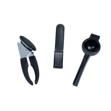 Imagem de Oikos - Kit Abridor de Latas com Espremedores de Alho e Limão 3 Peças Preto